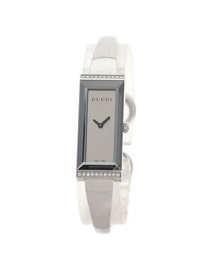 Gucci 127.5 Square Face Bezel Diamond Watch SS